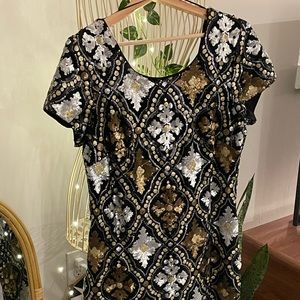 All over sequin sheath dress